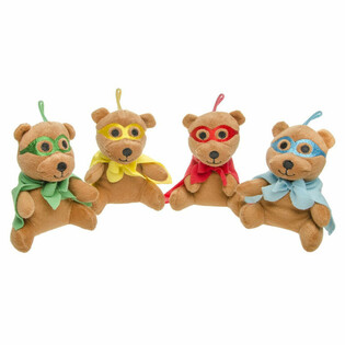 Plush Superhero Bear - 13 cm - Assorted Colors (12 pcs)