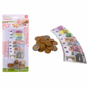 HOME SHOPPING - EURO PLAY MONEY & BILLS ON CARD (6pcs.)