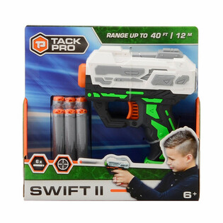 Tack Pro Swift II Dart Blaster with 6 Soft Darts