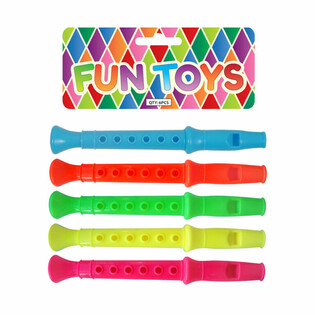 Lucky Dip Coloured Whistles in Packaging (6 pcs) - Party Bag Fillers