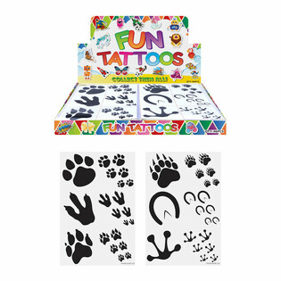 Fun Tattoos - Model: Animal Footprints in Display (96 pcs)