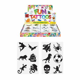 Boys' Fun Tattoos - Display Box (96 Sheets)