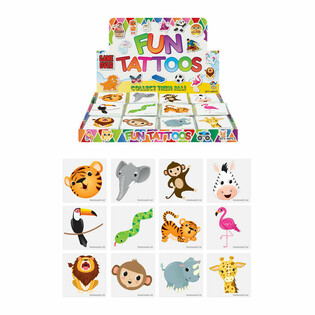 FUN TATTOOS - JUNGLE ANIMALS - DISPLAY (48x12 pcs)