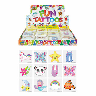 Fun Tattoos for Girls | Counter Display of 48 Packs (12 Tattoos per Pack)