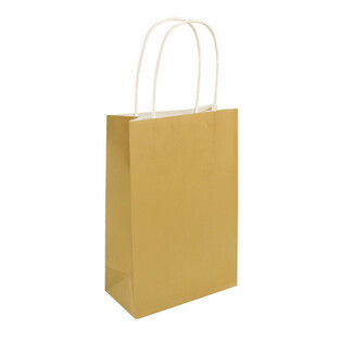 Paper Bags with Handles - 14x21x7 cm - Colour: Gold (24 pcs)