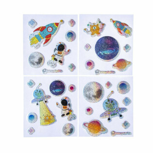 GLITTER STICKERS - MODEL: SPACE (100 pcs)
