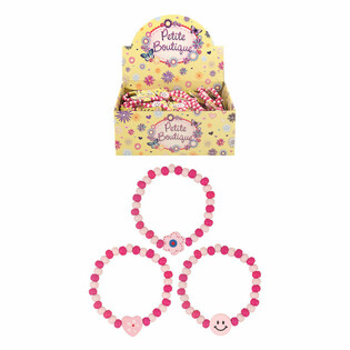 Wooden Smiley Girls Bracelets Display (120 pcs)