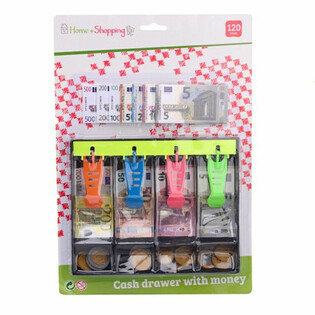 Cash Register with Euro Play Money - 120 pcs