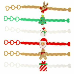 XMAS Christmas Silicone Kids Bracelets (12 pcs)