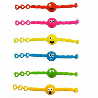 Cheerful Smiley Silicone Bracelets (12 Pieces)