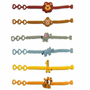 Jungle Animals Silicone Kids Bracelets (12 pcs)