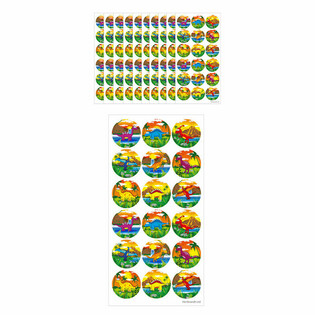 FUN STICKERS - DINOSAUR STICKERS - 18 STICKERS PER SHEET (10 pcs.)