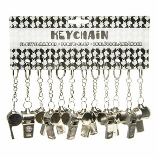 METAL WHISTLE ON KEYCHAIN (48 pcs)