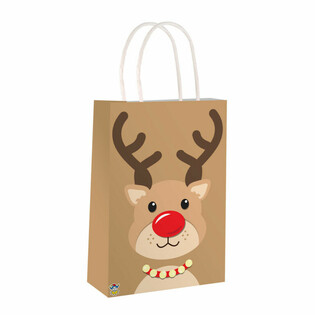 CHRISTMAS REINDEER - PAPER BAG WITH HANDLES - 14x21x7Cm - CHRISTMAS (24 pcs)