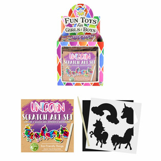 ECO FRIENDLY - MAGICAL COLORING SCRATCH PAPER - UNICORN / UNICORN IN DISPLAY (108 pcs.)