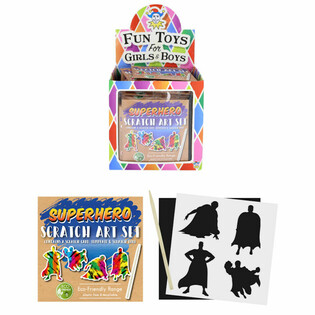 Eco Friendly Magic Scratch Paper Superheroes Display (108 pcs)