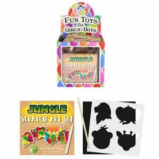 ECO FRIENDLY Magic Scratch Paper: Jungle Animals (Display 108 pcs)