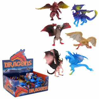 Mixed Toy Dragon Figures in Display (36 pcs)
