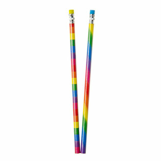 Rainbow Pencils with Eraser (12 pcs) - Wholesale