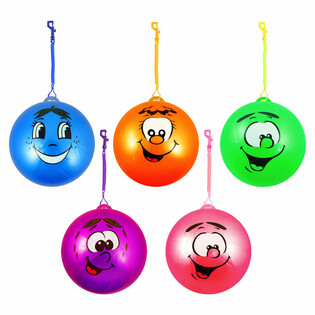 Smiley Face Bungee Ball with Cord Ø 23 cm (24 pcs)
