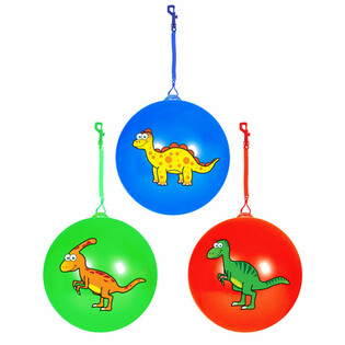 DINOSAUR BALL WITH CORD / BUNGE BALL Ø23 Cm (24 pcs.)