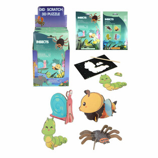 Scratch 3D Puzzle Display - Insects (18 pcs)