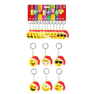 CHRISTMAS SMILLEY KEYRINGS (12pcs.)