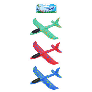 FOAM AIRPLANE GLIDER - 23CM - MIX COLORS (24pcs.)