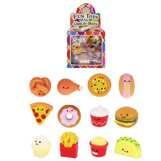 LUCKY DIP SQUISHY - FAST FOOD FIGURES - IN DISPLAY (60 pcs)