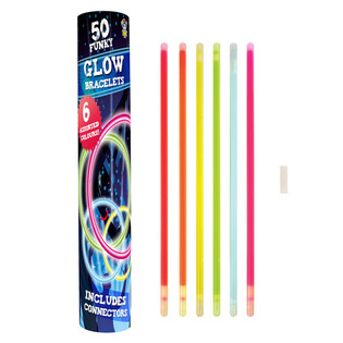 GLOW BRAK LIGHTS BRACELETS - 50 PCS IN TUBE AND DISPLAY (12pcs.)