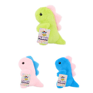PLUSH DINOSAUR - 17CM HIGH - MIXED COLORS (12 pcs)