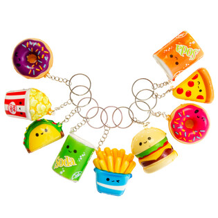 Squishy Fast Food Keychains in Display (24 pcs)
