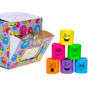 Smiley Face Coil Spring Slinky in Display (60 pcs)