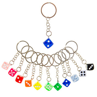 Dice Keychain - Mixed Colors (48 pcs)
