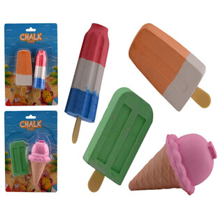 Large Ice Cream Sidewalk Chalk - 2 Pcs on Card