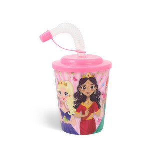 DRINKING CUP / ICE CREAM CUP WITH STRAW &ndash; PRINCESS (12 pcs)