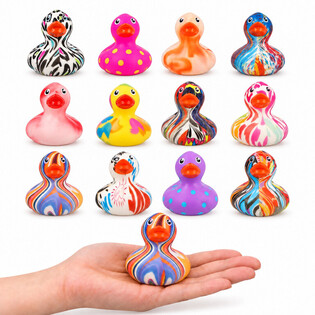 COLOURFUL RUBBER DUCKS MIX - 5.6x5x5.7 cm (12 pcs)